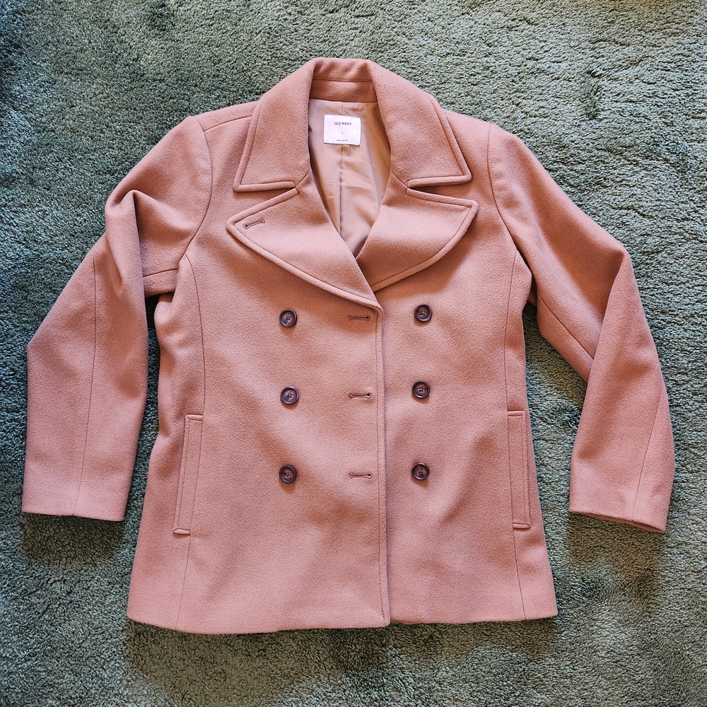 Old Navy Women's Double-Breasted Brown Pea Coat